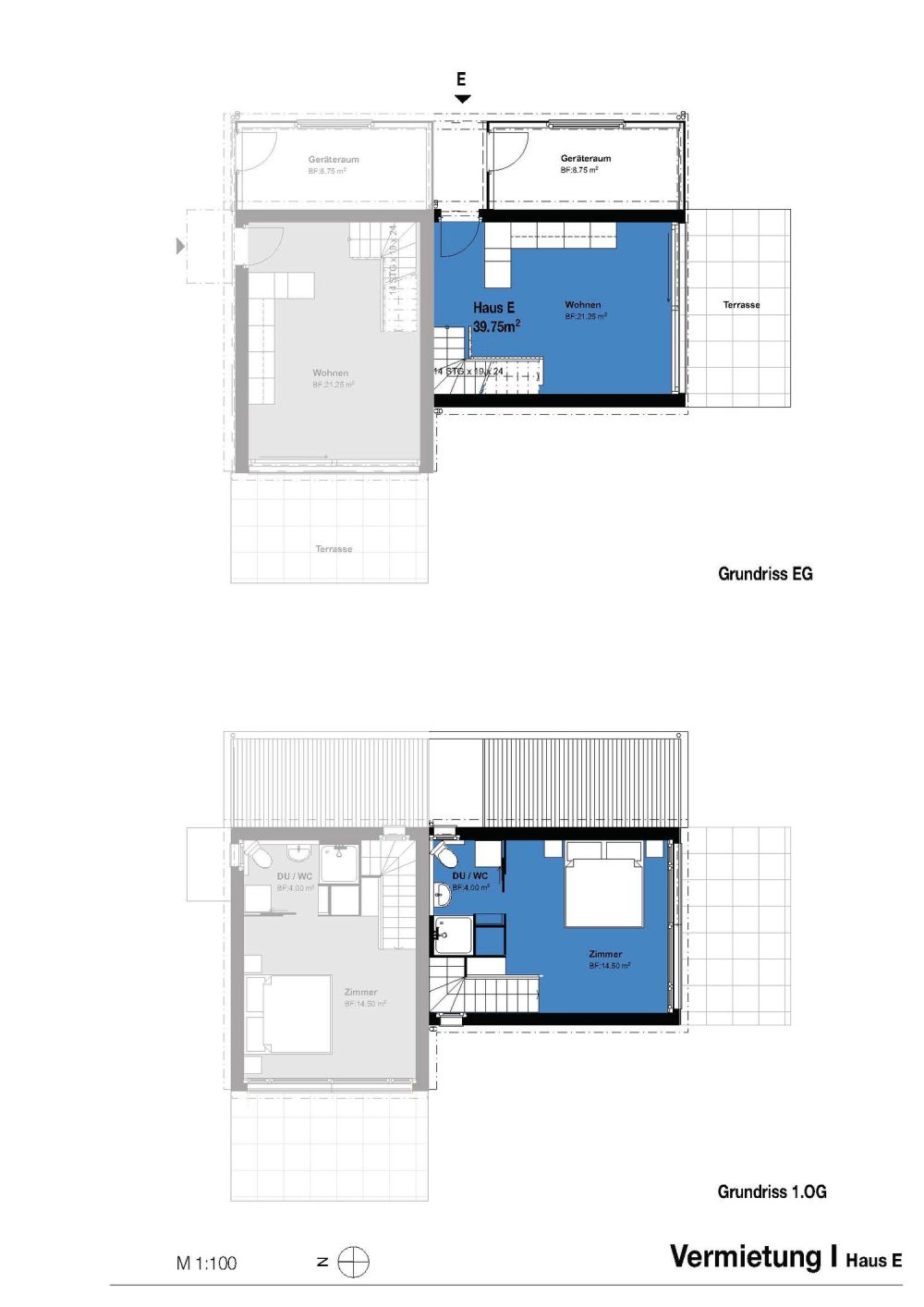 NEUBAU - Modernes Tiny House 40m2 mit Gartensitzplatz - Plan Haus E