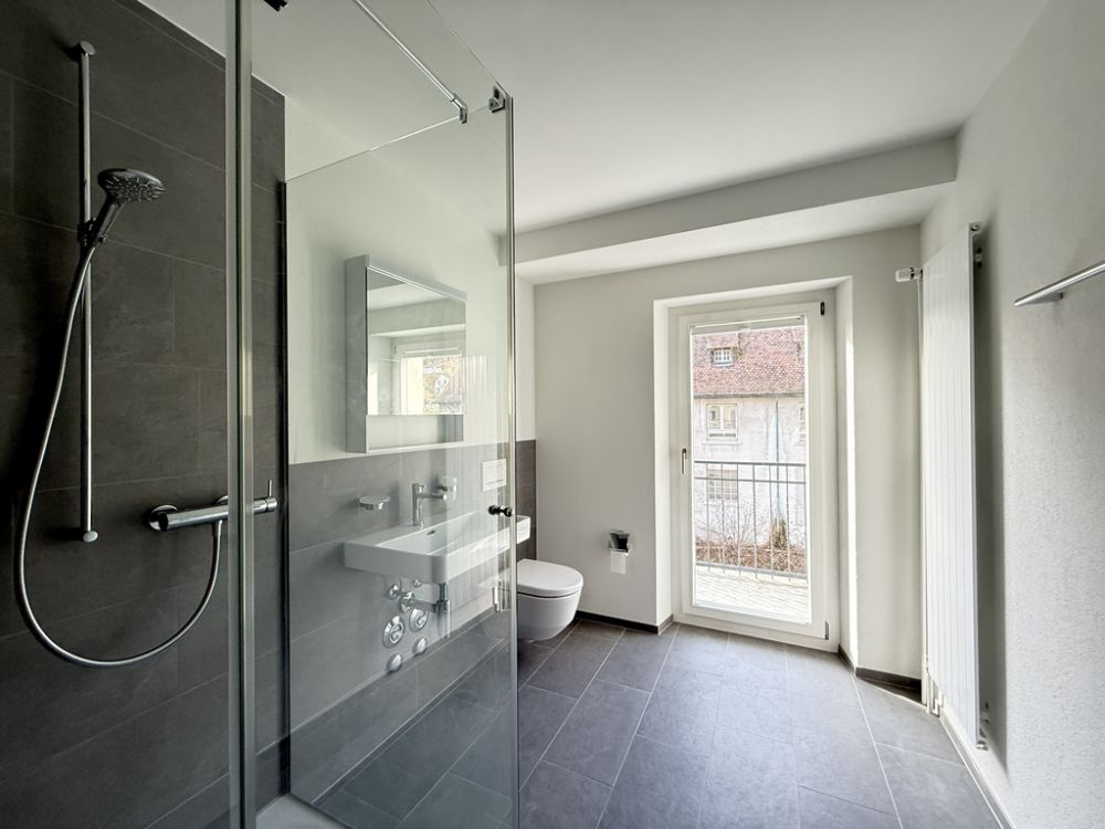 Erstvermietung - 3.5-Zi-Wohnung in historischer Umgebung an der Birs - WC / Dusche