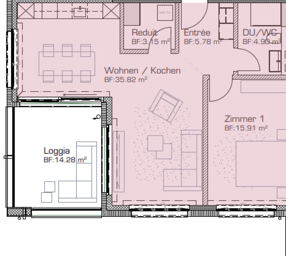 Erstvermietung: moderne 2.5-Zimmerwohnung - Grundriss Whg.27_2B