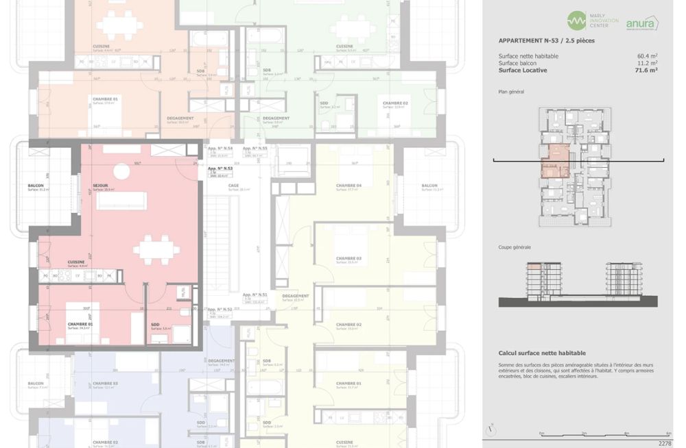 Superbe appartement neuf de 2.5 pièces - Plan