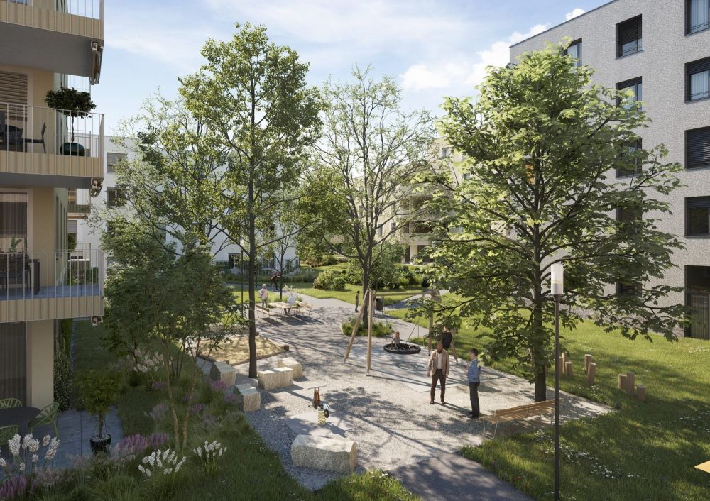 3 ½ Zimmer-Wohnung, 9322 Egnach - Visualisierung Innenhof