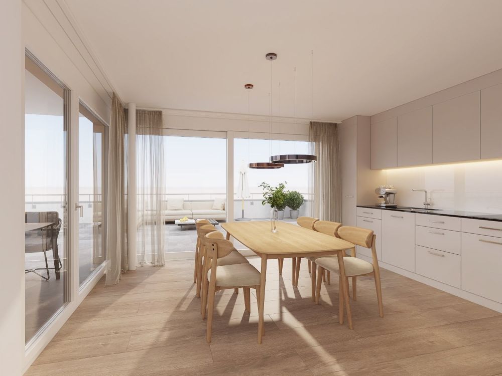 Moderne 3.5-Zimmer-Wohnung mit grosszügigem Balkon - Wohnzimmer