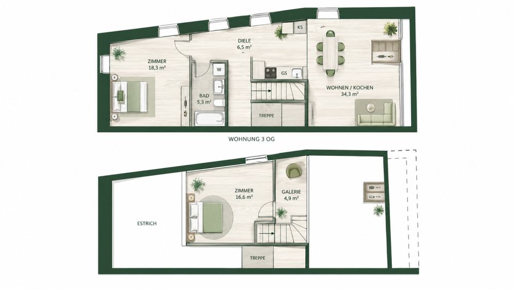 3.5 Zi Maisonette-Dachwohnung mit Galerie in der Altstadt Laufenburg - Bild 11