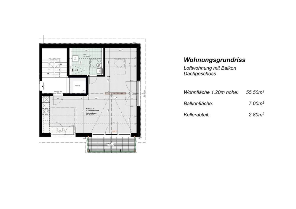 Grosse 1.5-Zimmer Neubauwohnung mit Weitsicht - W5 - Bild 3