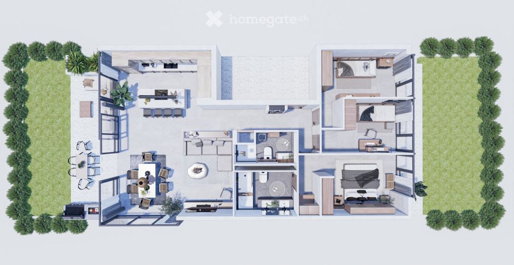 Magnifique appartement de 4,5 pièces avec jardin et finitions haut de gamme - Bild 2