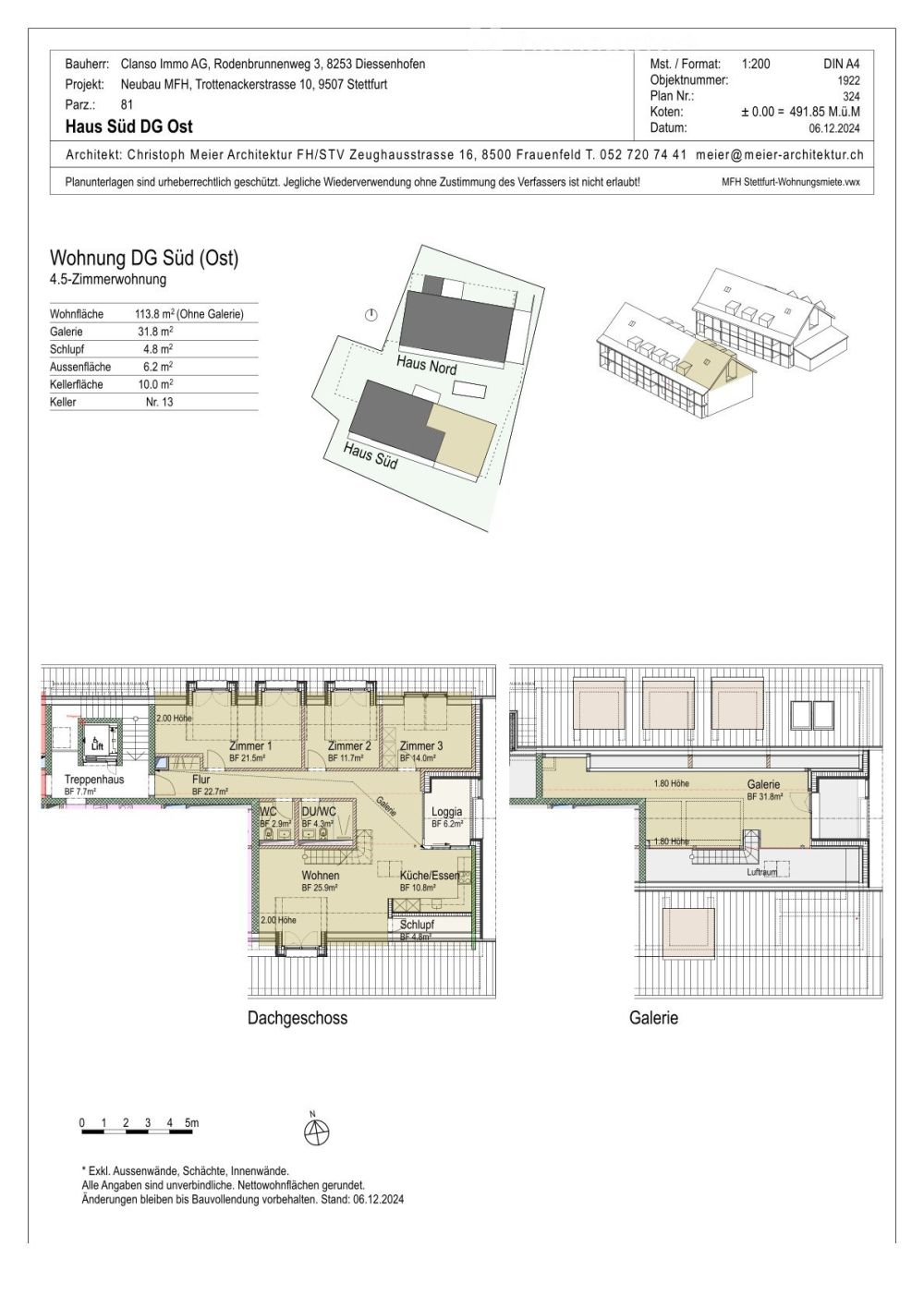 Moderne 4.5-Zimmer-Dachwohnung mit Panoramablick in Stettfurt - Bild 12