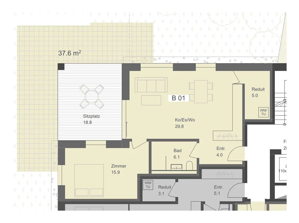 Erstvermietung Talberg-Park: 2.5-Zimmer-Gartenwohnung mit Sitzplatz (B01, EG) - Bild 7
