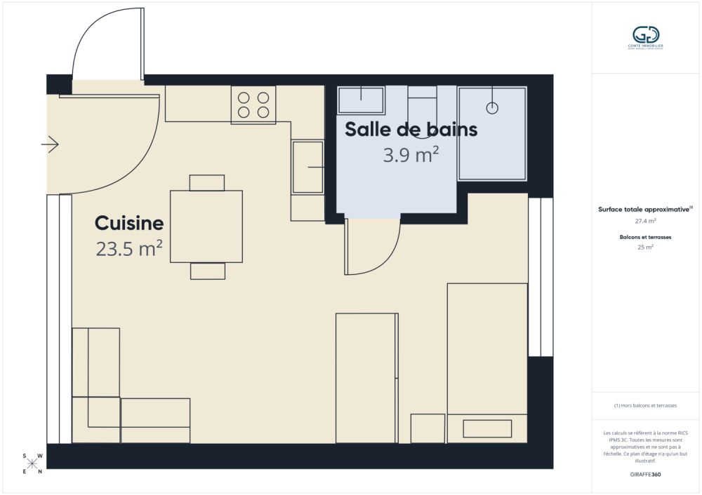 Studio à louer à deux pas de la gare - Plans