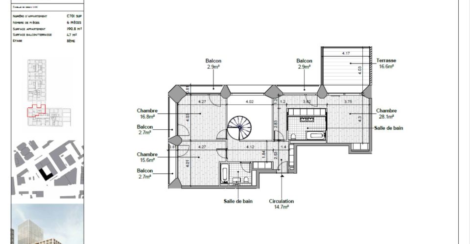 Duplex de 6 pièces en attique - Attique 6 pièces - image - 6