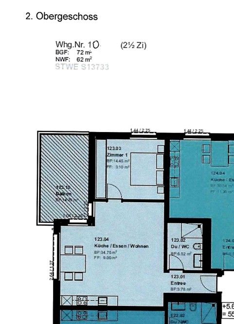 Erstbezug 2.5-Zimmer Neubauwohnung im 2. OG WHG10 - 7