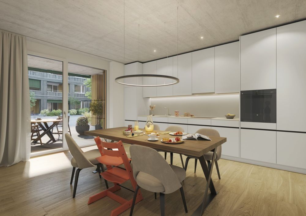 Erstvermietung | Moderne 3.5-Zimmer-Wohnung mit zwei Aussenbereichen & Einstellhallenplatz inklusive - Wohnbeispiel Küche