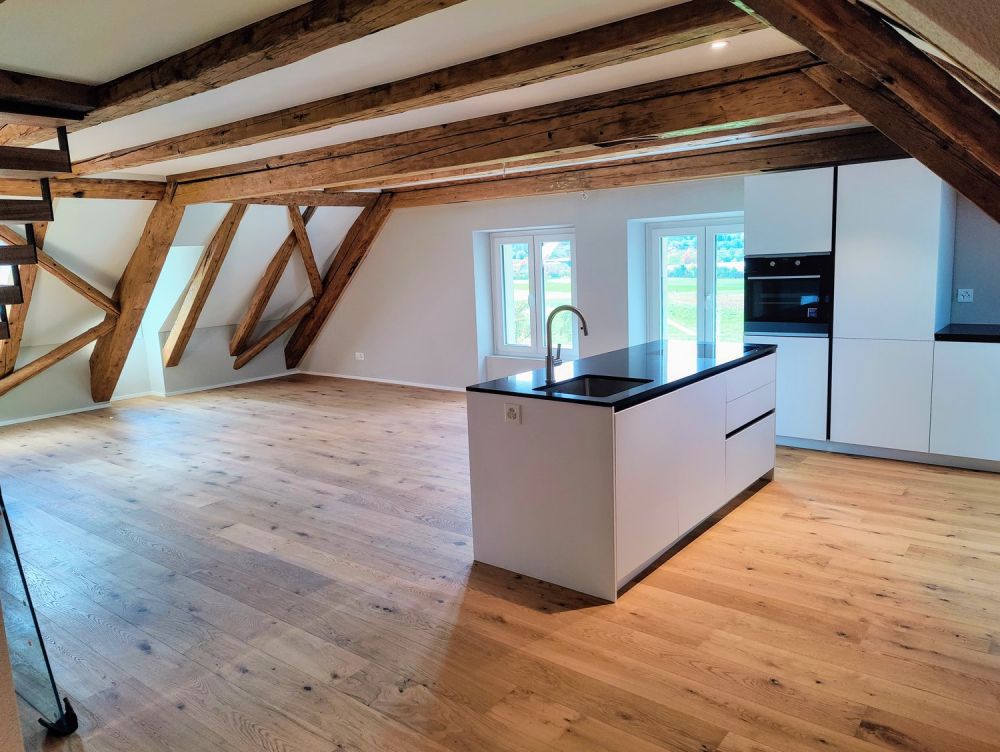 Charmante Maisonette-Dachwohnung mit Terrasse - 102_1022_Wohn-/Essbereich mit offener Küche