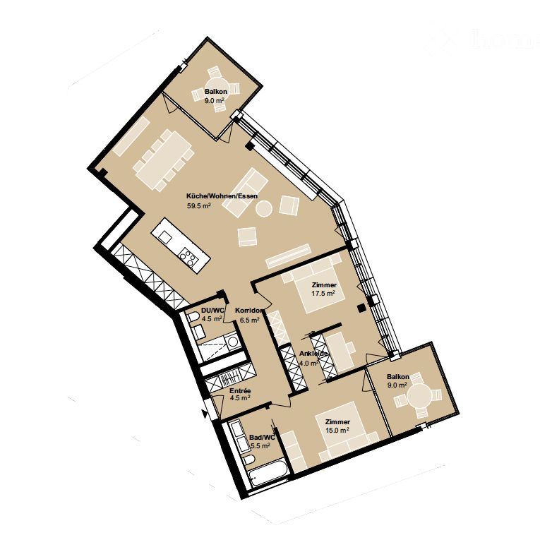 Exklusive 3.5-Zimmer-Neubauwohnung im 35. Stockwerk mit Panoramablick - Bild 4