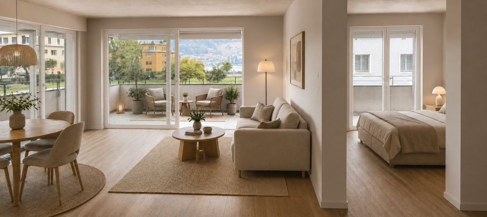 Erstbezug: Moderne 3.5-Zimmer-Wohnung mit unverbaubarer See- und Bergsicht - Bild 1