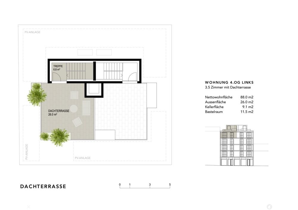 3.5 Zimmer mit Dachterrasse und Bastelraum - Bild 6