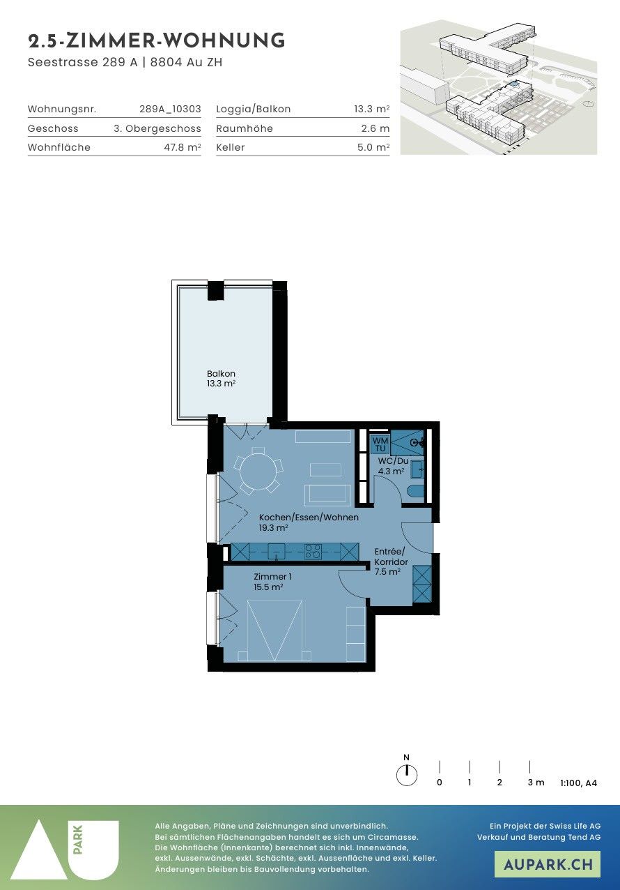 Modern 2.5-room apartment in the new AuPark development – steps from Lake Zurich - Bild 2