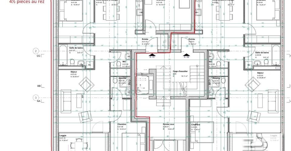9 appartements neufs de 4½ pièces, avec parking, au centre ville - Appartement 4.5 pièces - image - 3