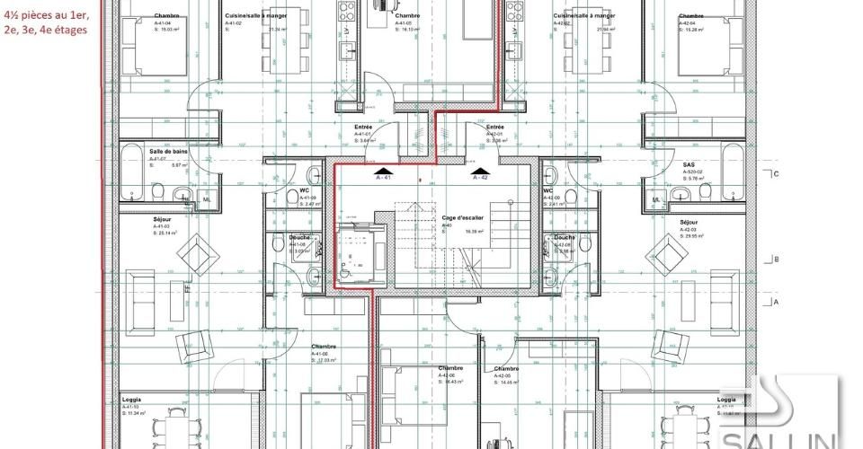 9 appartements neufs de 4½ pièces, avec parking, au centre ville - Appartement 4.5 pièces - image - 4