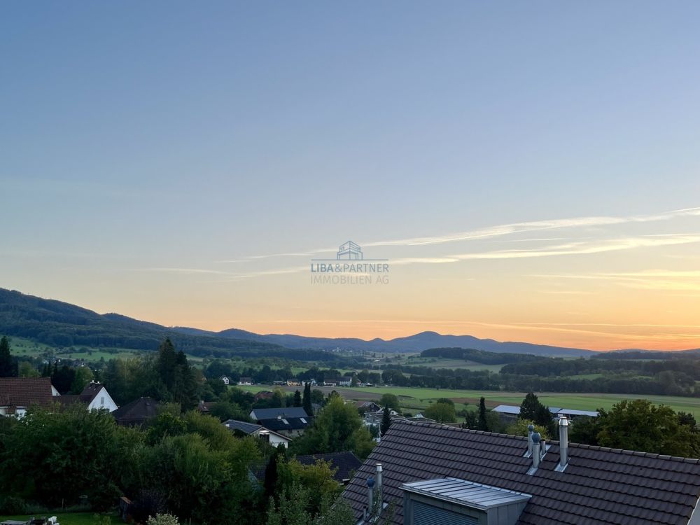 The View - Stilvolles Wohnen mit Weitblick in Rodersdorf - Aussicht Abenstimmung / Evening view