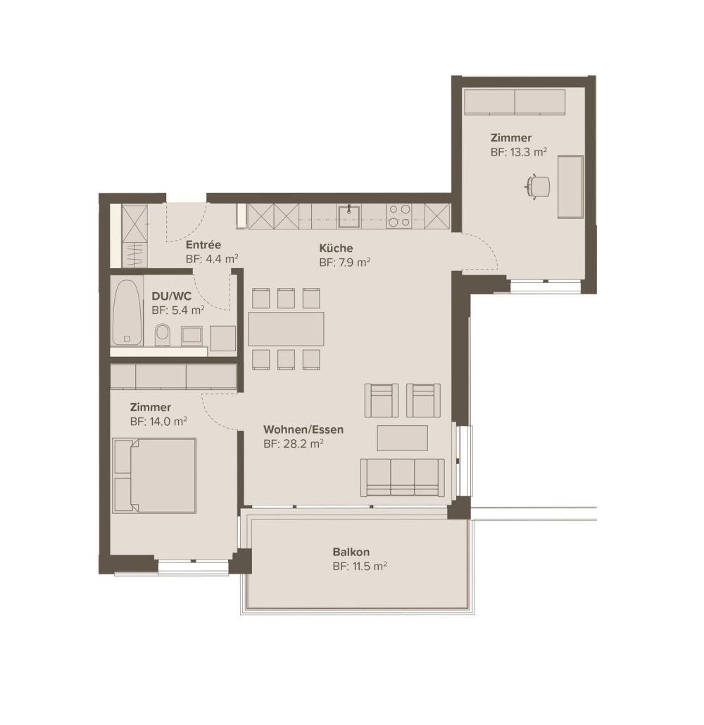 Erstbezug: zentrale und komfortable 3.5-Zimmer-Wohnung - Bild 8