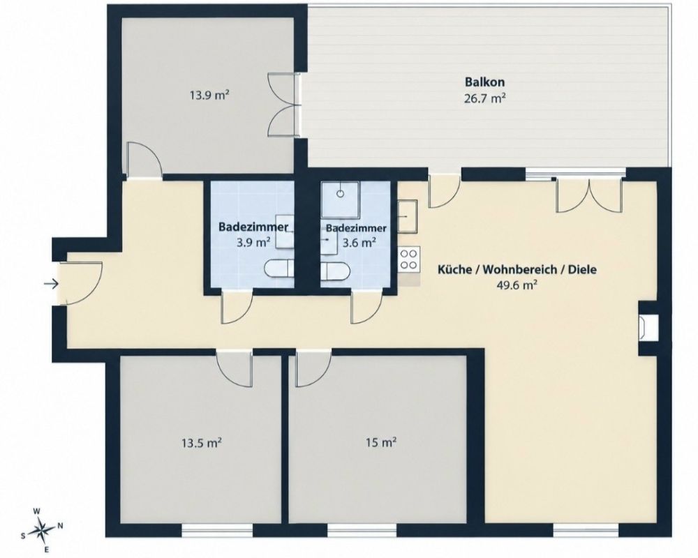 Erstbezug nach Komplettumbau  Helle 4.5-Zimmer-Wohnung mit Cheminée - Bild 8