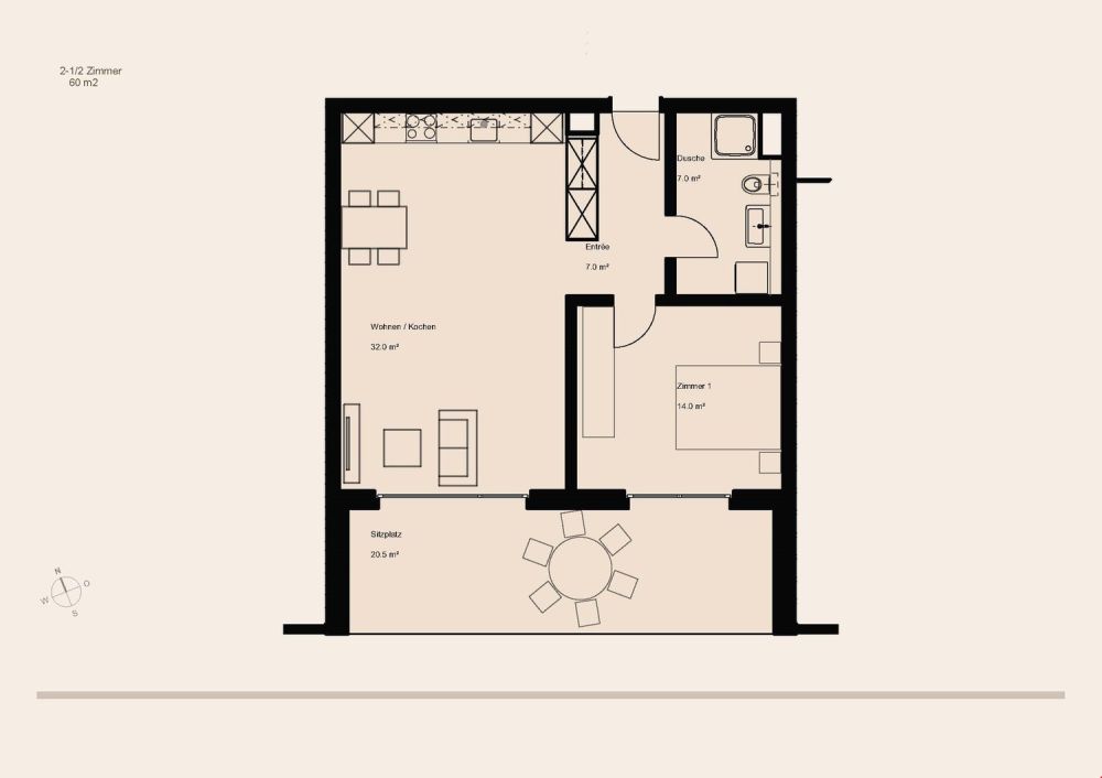 2.5 Zimmer 2 OG Wohnung mit 25 m Loggia - Bild 10