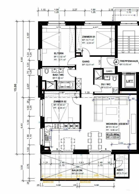 Zu vermieten 4½ Zi.-Erstbezugswohnung an der Käsernstrasse 9 in 8355 Aadorf - Obergeschoss Wohnung 4