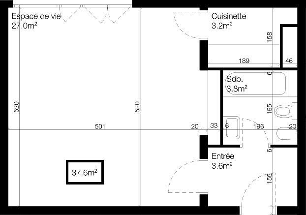 Bel appartement rénové de 1.5 pièces au calme dans les Eaux-Vives - Appartement 1.5 pièces - image - 6