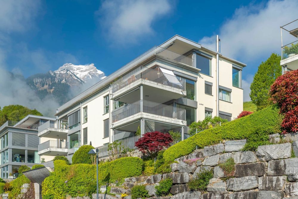 Mieten ohne Kaution - Wohnkultur über dem See mit herrlicher Aussicht - Aussenansicht