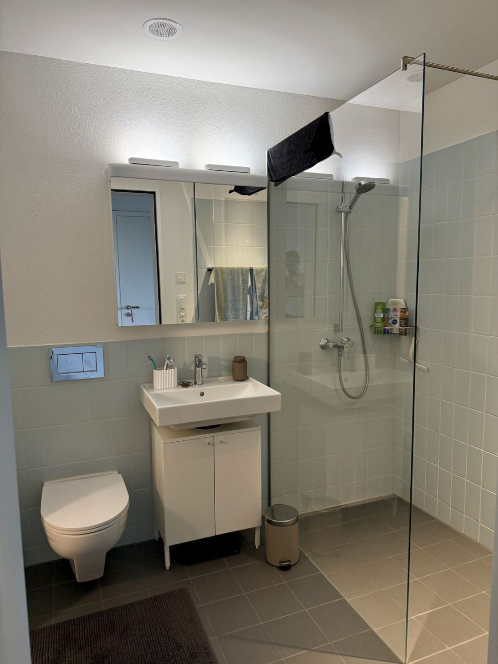 Moderne 2.5-Zimmerwohnung im 5. OG – naturnah wohnen in Kloten - Badezimmer mit Dusche