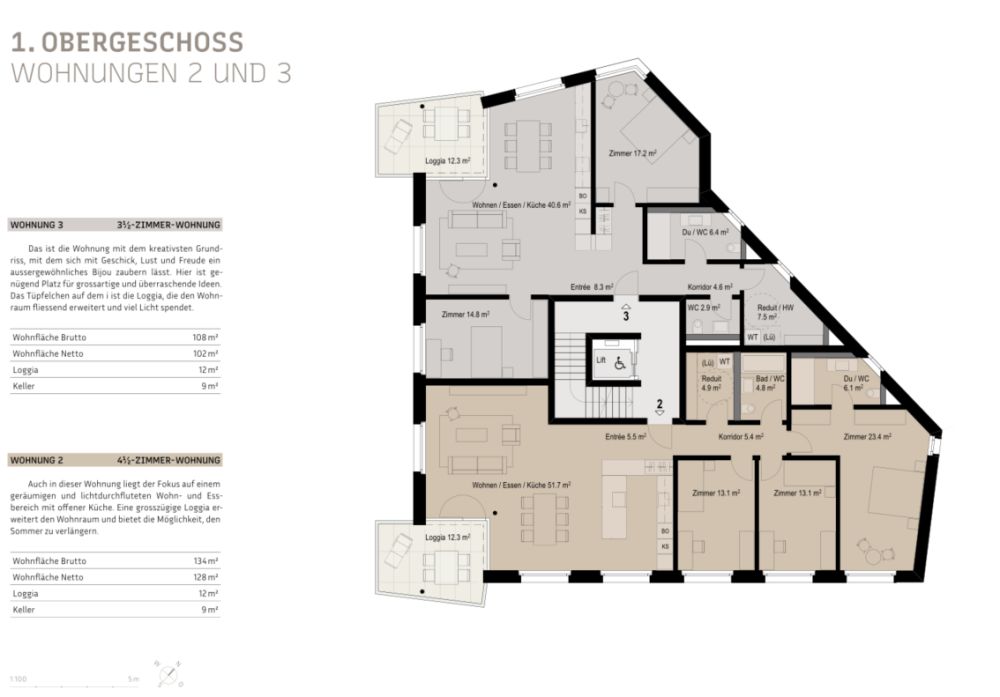 Moderne 4.5-Zimmer-Neubauwohnung mit Balkon in Neuenhof - Bild 3