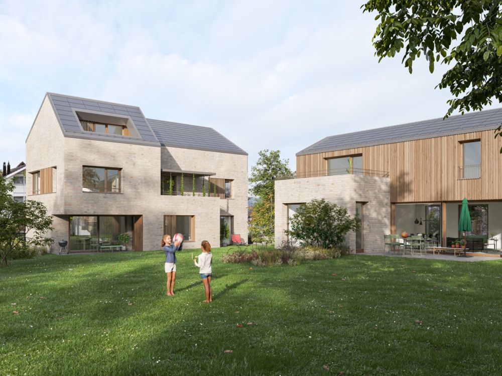 Horgen: Neubau-Einfamilienhaus mit Garten und viel Privatsphäre - Visualisierung Aussenfläche
