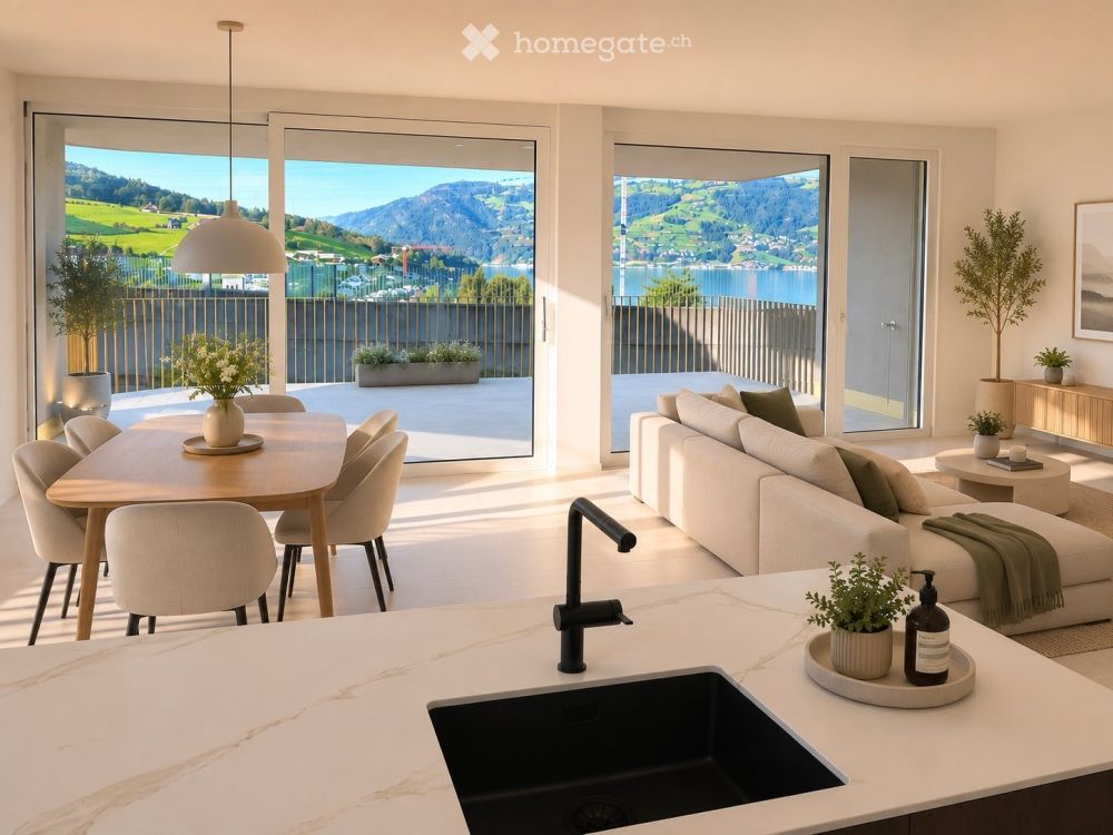 Erstvermietung: 3.5-Zimmer-Neubauwohnung mit Seesicht / New 3.5-room apartment with lake view - Bild 1
