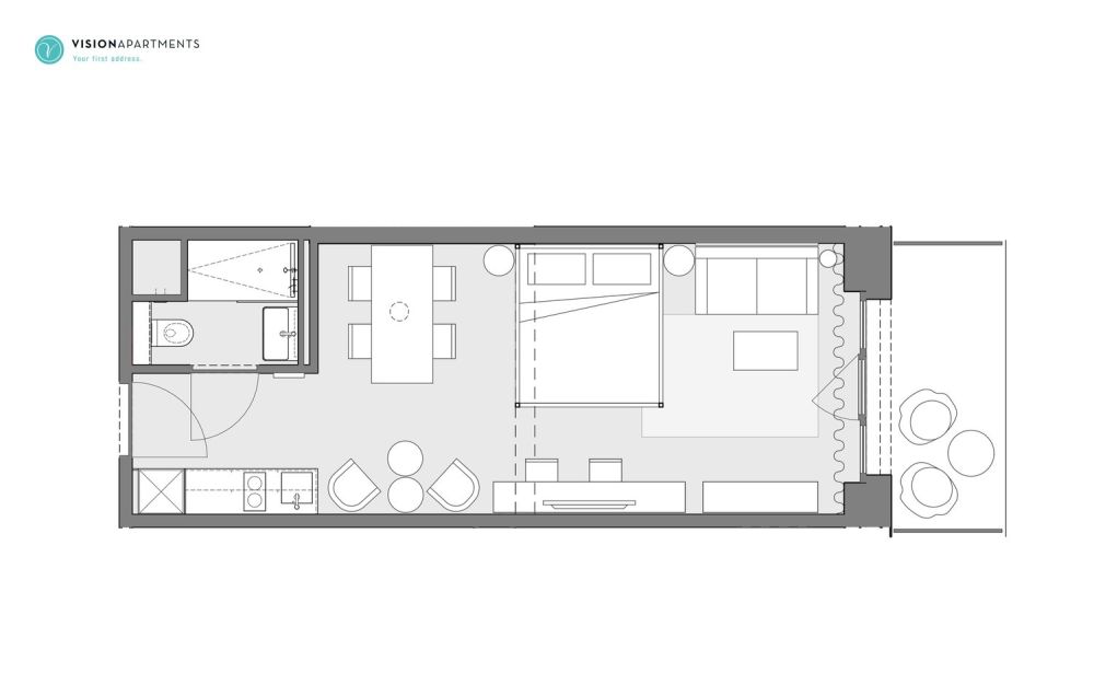 Möbliertes Studio (32 m²) mit direktem Gartenzugang in St. Fiden - Bild 6