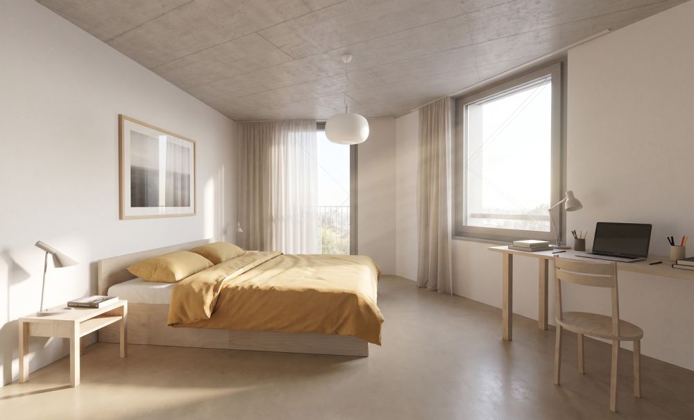 Urban gelegen. Grün gedacht. Unerwartet ruhig. - Schlafzimmer Küche (Musterbild)