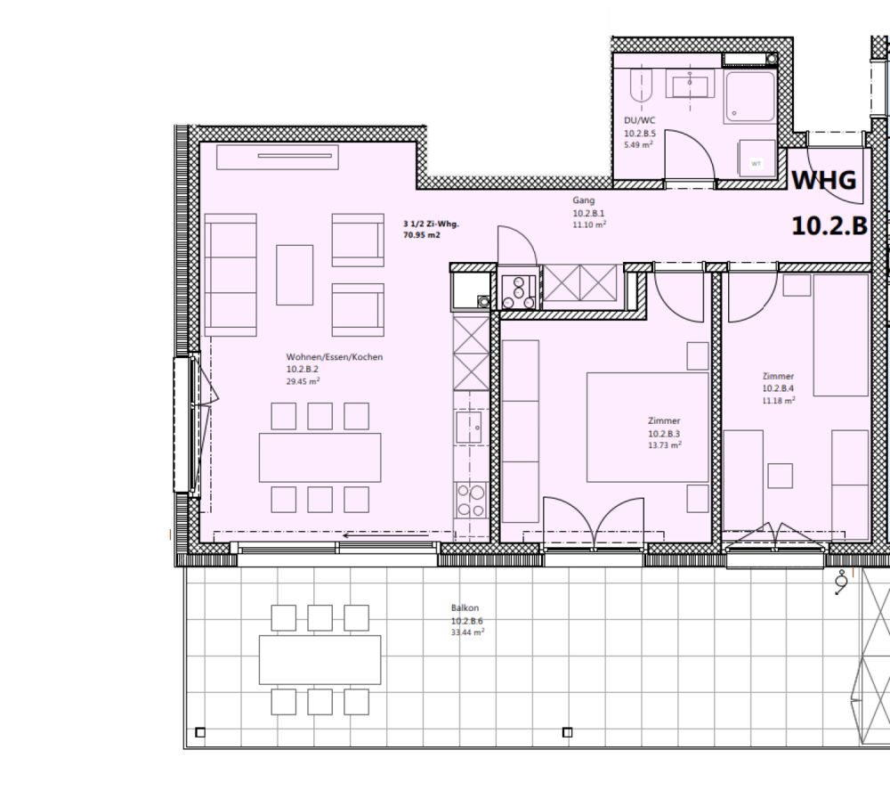 Attraktive 3.5-Zimmer-Neubauwohnung - Grundriss