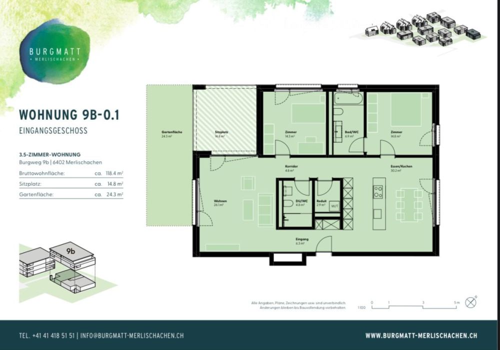 Stilvolle 3.5-Zimmer-Neubauwohnung in Merlischachen mit Aussicht in die Natur - Bild 1