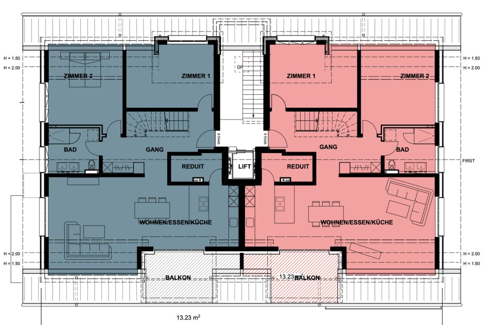 Grosszügiges Wohnen mitten in Berikon – zentral, modern und naturnah! - Grundriss 1.DG