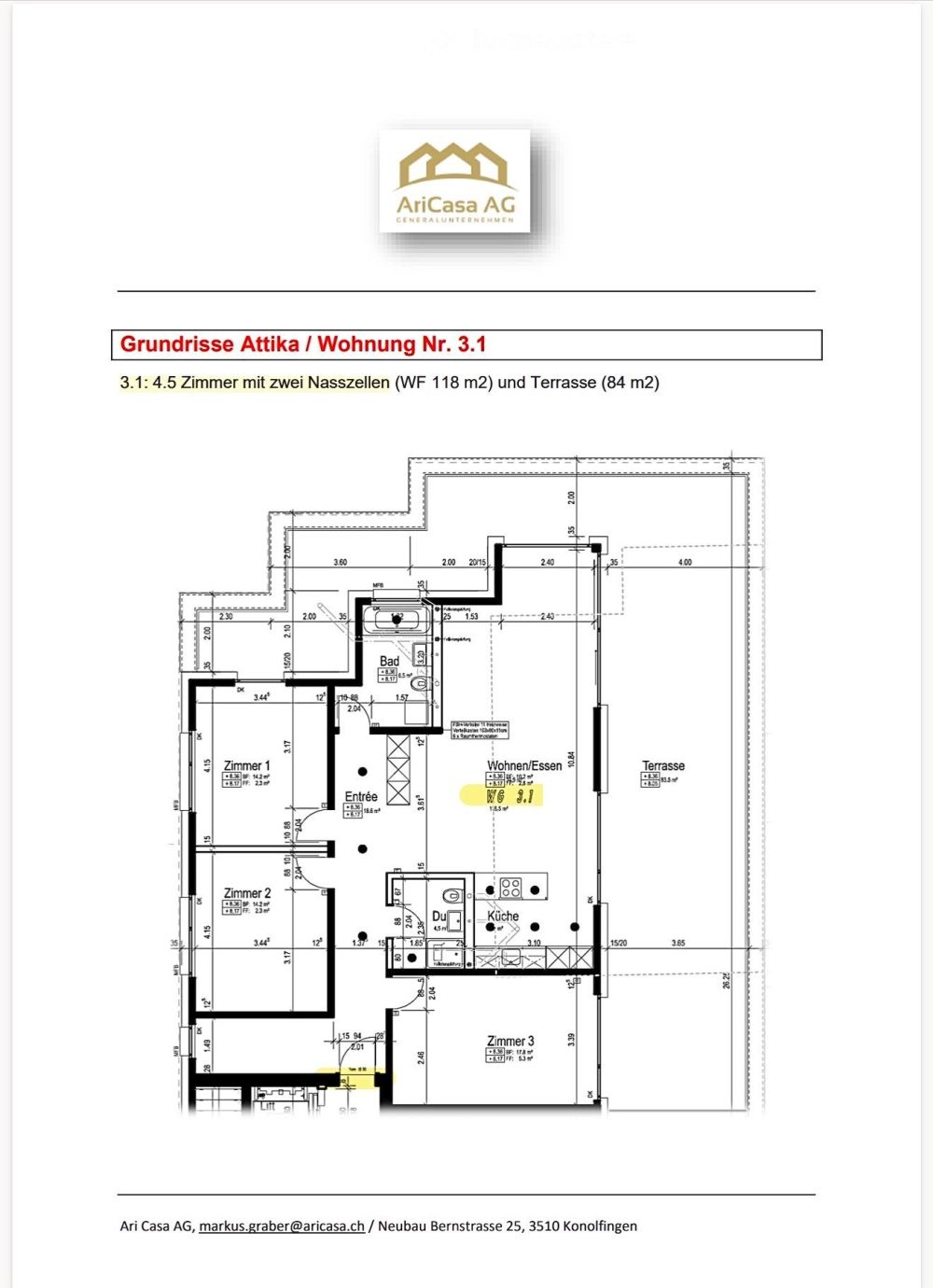 Zwei hochwertige 4.5-Zimmer-Neubau-Attikawohnungen mit grossen Terrassen in Konolfingen - Bild 12