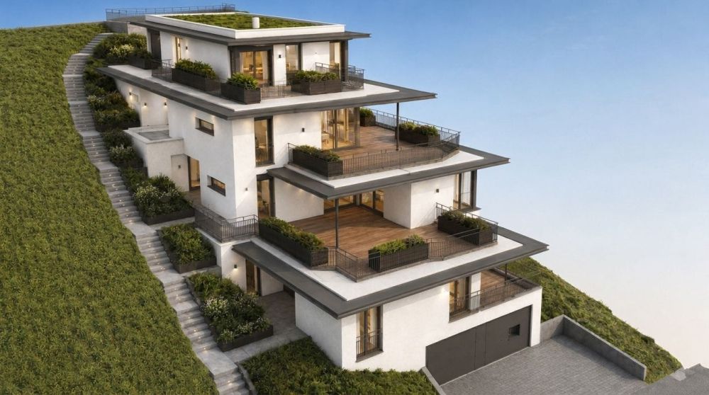 Erstbezug in Beringen: 4.5-Zimmer-Terrassenwohnung mit 80 m² Terrasse und Weitsicht - Bild 1