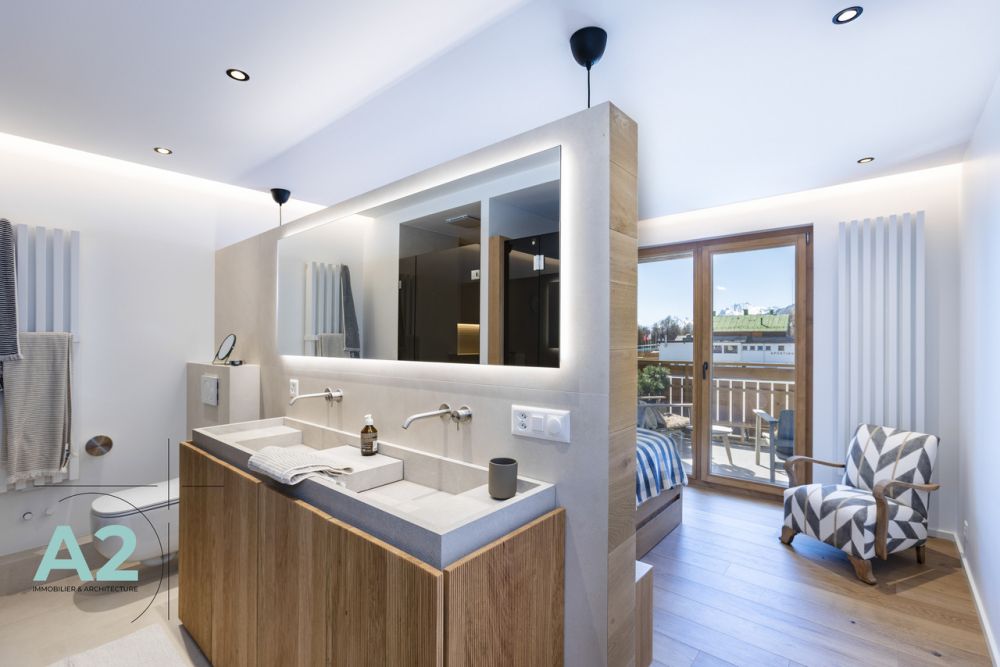 Appartement von Ausnahme im Zentrum von Crans-Montana, Panoramablick - Chambre parentale avec salle d'eau et sauna