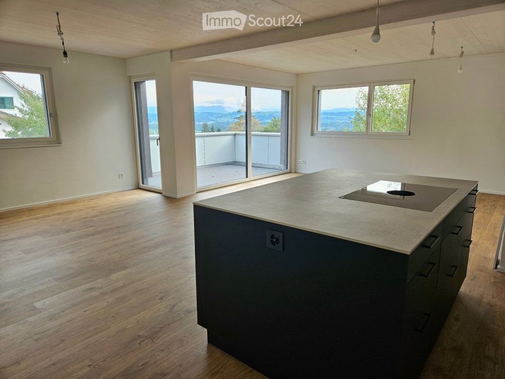 Erstvermietung: Moderne 3.5 Zimmer Neubauwohnung mit 75 m² Sitzplatz, Balkon & traumhafter Weitsicht - Bild 1