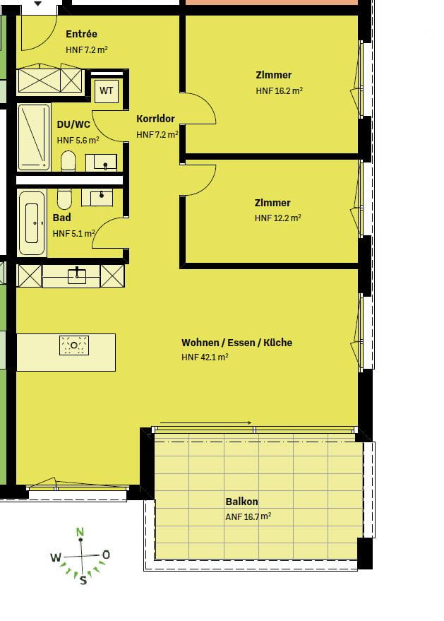 Sonnige 3.5-Zimmer-Neubau-Wohnung mit herrlicher Aussicht in die Berge - Bild 5