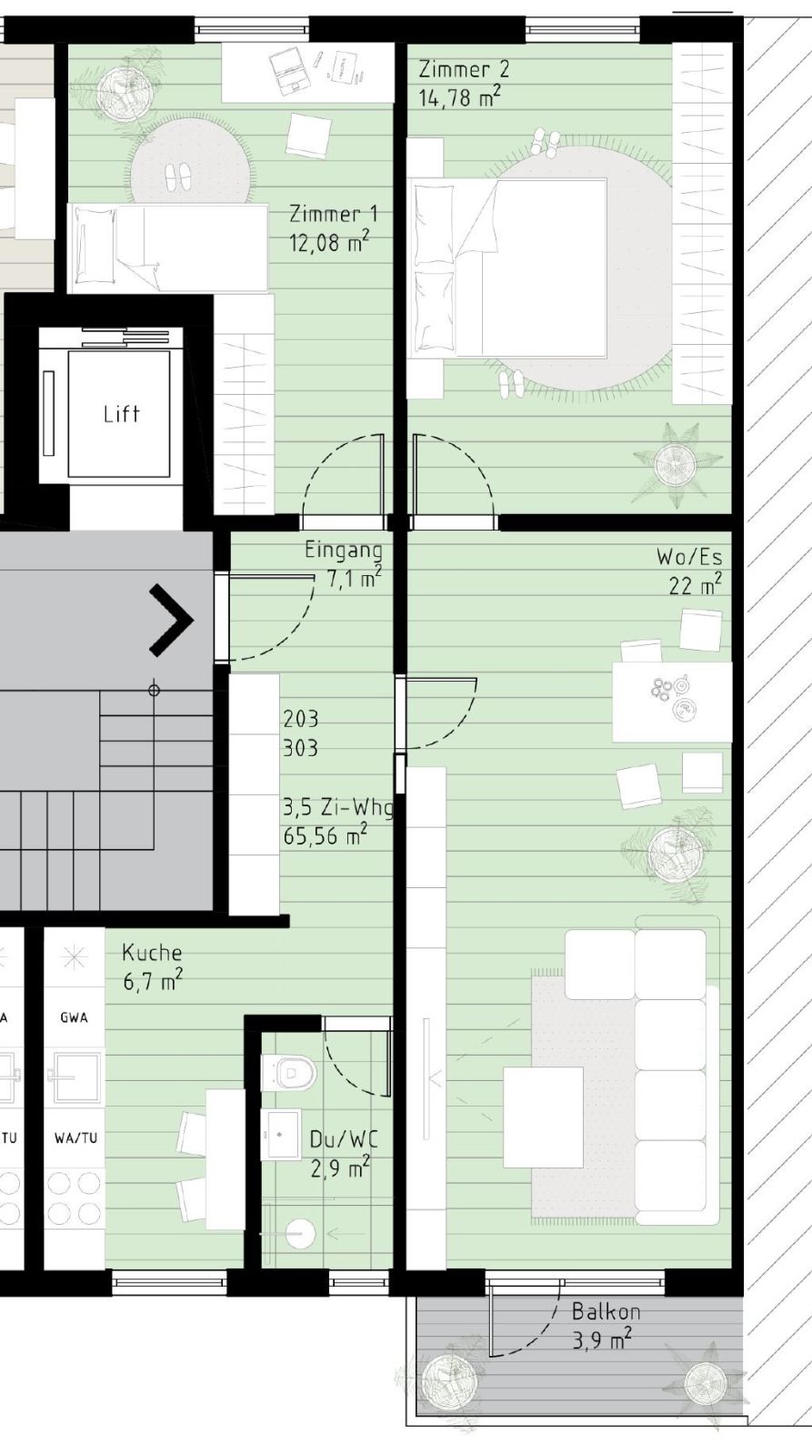Moderne, frisch sanierte Wohnung mit unverbaubarer Seesicht - Grundriss