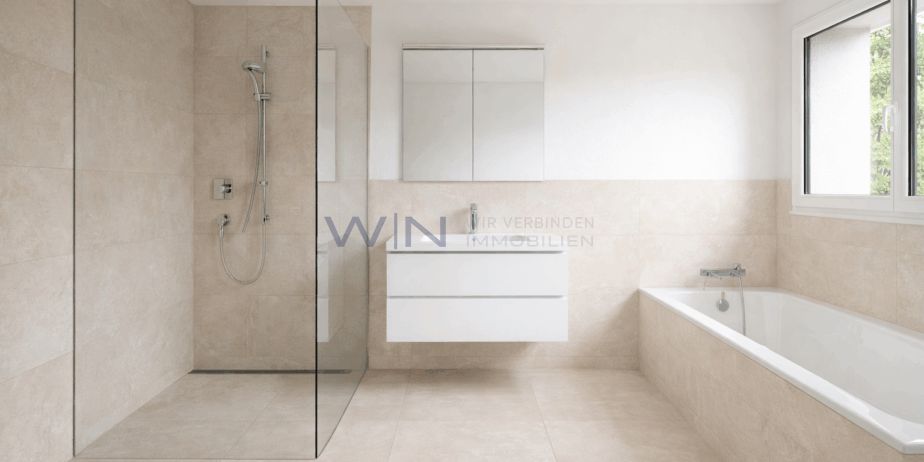 Neubau Erstbezug: Moderne Doppelhaushälfte - Badezimmer