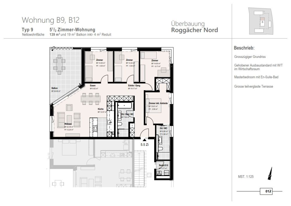 Erstbezug 5.5 Zimmer-Wohnung in neuer Überbauung Roggächer Nord - Bild 3