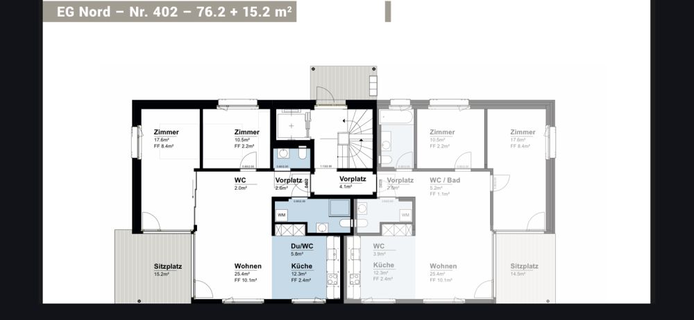 3.5-Zimmer-Neubauwohnung 402 Nord mit Sitzplatz in Arlesheim - Bild 2