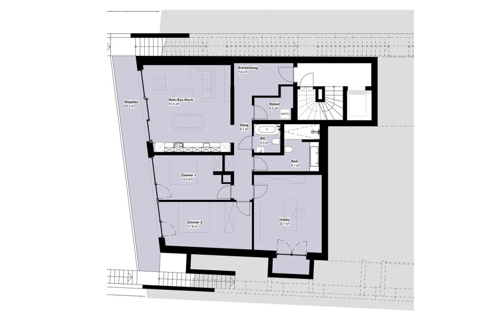 Erstvermietung - Exklusive 3.5 Zimmer-Geschosswohnung mit Hobbyraum  -  W5 - Bild 2