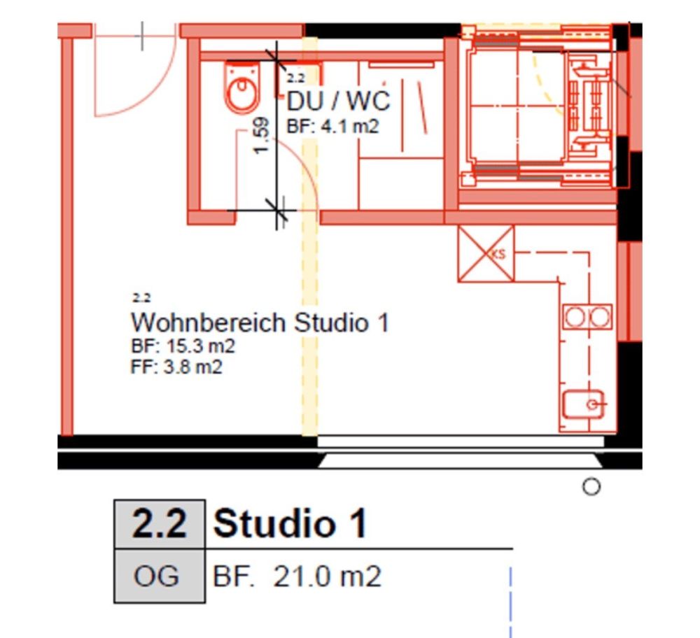 Möbliertes Studio-Apartment im Neubau – Russikon, Madetswilerstrasse 18 - Bild 6