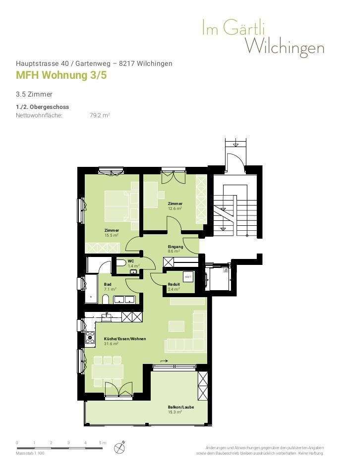 Neubau Mietwohnungen in Wilchingen - Im Gärtli - Grundriss Wohnung 3